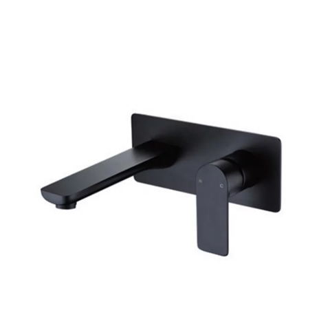 Rectangular solid brass black finished spout mixer for bathtub and basin