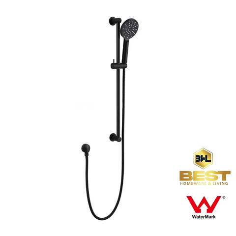 Round Black shower rail with handheld shower set wall mounted 20*10*1*700mm