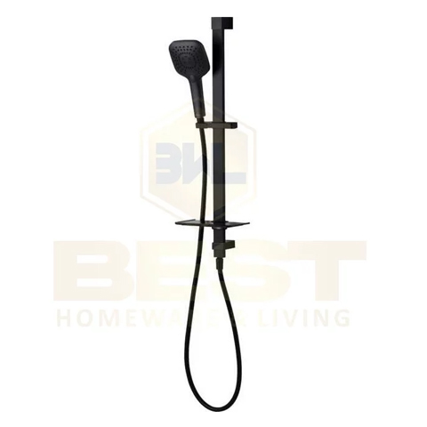 Square black shower rail with handheld shower set wall mounted 30*10*1*700mm