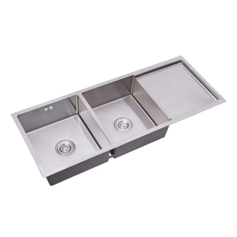Handmade Under mount Double bowl kitchen sink with drainboard 1000X450X230