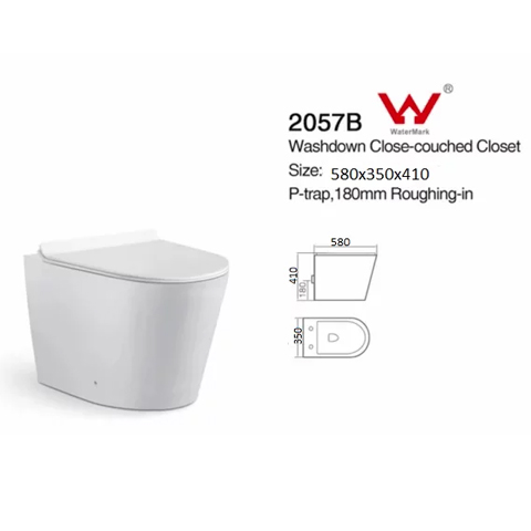 Rimless in wall white ceramic toilet suits 580x350x410mm