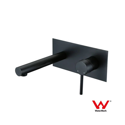 Rectangular black finished solid spout mixer for bathtub and basin