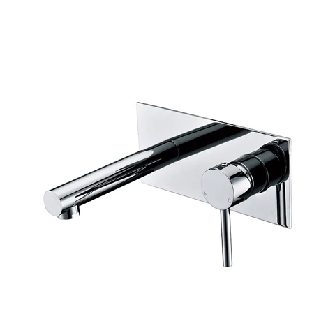 Rectangular Chrome finished solid brass spout mixer for basin and bathtub