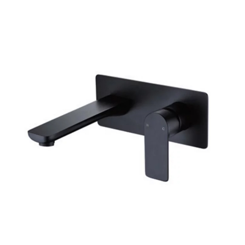 Premium Rectangular black finished solid brass spout mixer for bathtub and basin